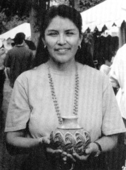 Picture of Darlene James Nampeyo of Hopi Pueblo. Photo courtesy of Gregory Schaaf.  Photo by Angie Yan Schaaf.  Reference: Hopi-Tewa Pottery: 500 Artist Biographies by Gregory Schaaf.